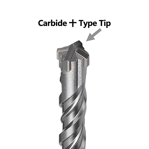 1-1/2 x 15 inch SDS Max Rotary Hammer Drill Bit, 38x380mm Carbide Tip Masonry Drill Bit,Concrete Drill Bit for Masonry, Brick, Stone, Concrete (Length :380mm / 15 inch, 38mm (1-1/2 in) Diameter)