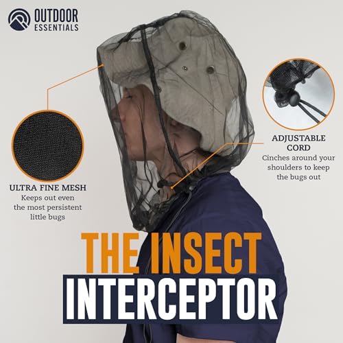 Mosquito Head Net Mesh Face Cover – Bug Face Netting Protection Against Gnats, Midges, Black Flies – Head Net for Men & Women, Hunting, Fishing, Camping, Gardening – No-See-Um Insect Netting
