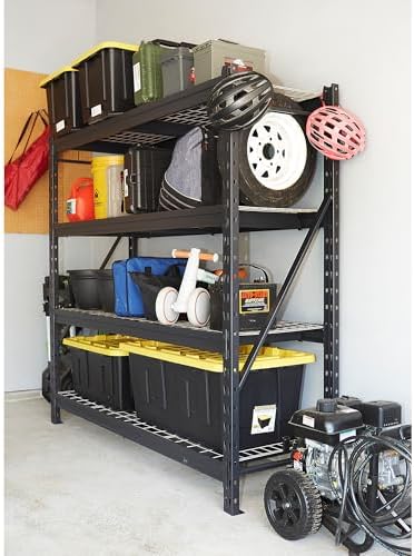 Ironton 4-Tier Industrial Steel Shelving Unit, 8,000-Pound Load Capacity, Garage Storage Rack, 77" W x 24" D x 72" H