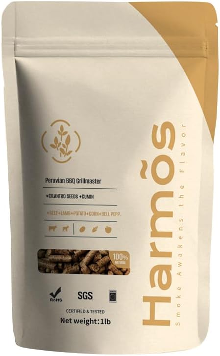 Harmos 4-Wood Pellets with Cilantro Seeds & Cumin – Flavorful Hardwood Pellets for Ninja Outdoor Grill, Smoker & Woodfire Grills, Resealable Bag, 2 Packs