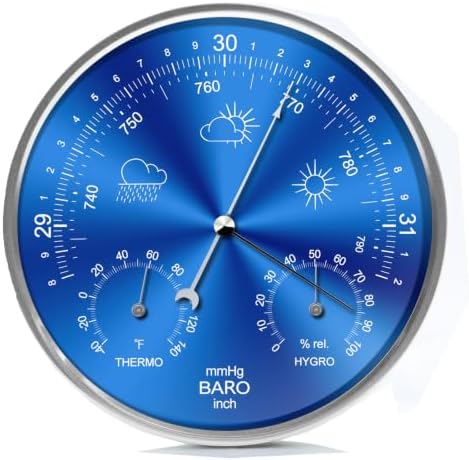 Wall Hanging 3-in-1 Weather Station,Thermometer,Barometer,Hygrometer