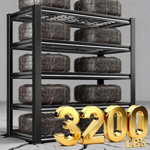 REIBII 3-Pack Garage Shelving 3200LBS Heavy Duty Storage Shelves for Office