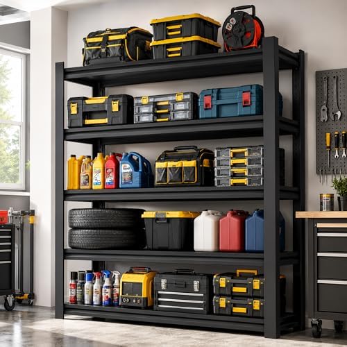 SAWJEC 78" H x 48" W x 18" D Tall Garage Storage Shelves Heavy Duty Unit