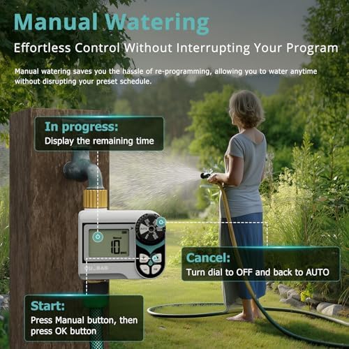 QUOBAS Zero Pressure Water Timer, Sprinkler Timer for Garden Hose Faucet