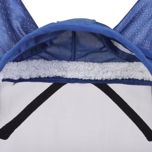 Harrison Howard CareMaster Pro Luminous Horse Fly Mask Large Eye Space Long Nose with Ears UV Protection for Horse Navy S Pony
