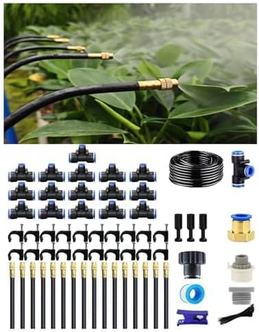 Drip Irrigation System,Automatic Garden Watering System, 360 Degree Adjustable Garden Sprinkler, High Output Mist Spray Nozzle for Potted Plants, Easy Connect & Rotating Head, Customizable Water Flow