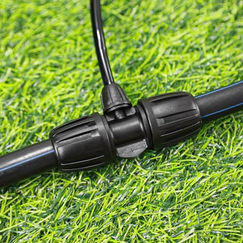 1/2 Inch To 1/4 Drip Irrigation Fittings - 8 Pack Drip Line Irrigation 1/2'' to 1/4'' Barbed Tee Adapter Anti-Drop Lock Nut Barbed Reducer 3 Way Connectors for Drip Irrigation System