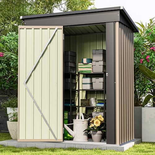 Patiowell 5x3 FT Outdoor Storage Shed, Brown