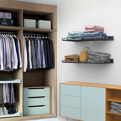 Ultrawall Wall Mounted Storage Shelf for Garage, 2 Pack Metal Shelf Rack