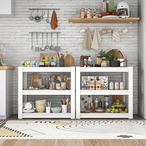 Garage Adjustable Storage Shelves, 3 Tier, Heavy Duty, 31" H*34.5" W*19.5" D, White
