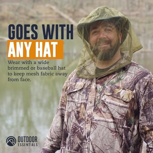 Mosquito Head Net Mesh Face Cover – Bug Face Netting Protection Against Gnats, Midges, Black Flies – Head Net for Men & Women, Hunting, Fishing, Camping, Gardening – No-See-Um Insect Netting