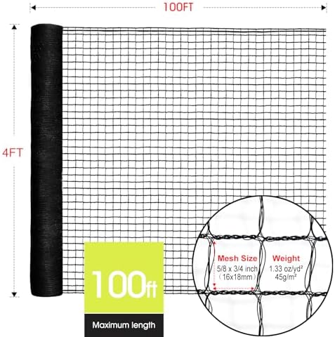 RIFNY Deer Fence, Temporary Fence for Garden Outdoor Yard, 4 x 100 FT