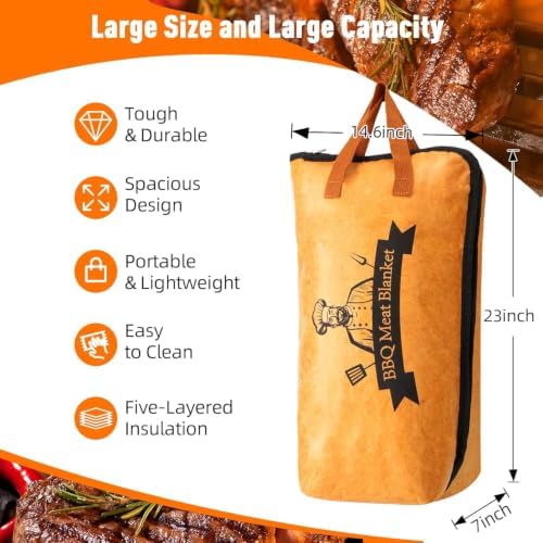 Bolycen 23in BBQ Blanket for Resting Meat, Insulated Meat Resting Bag