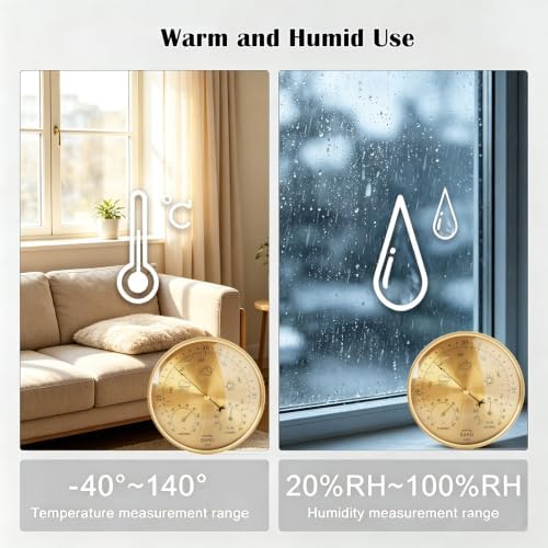 3 in 1 Barometer for Accurate Weather Station, Wall Hanging Weather Station