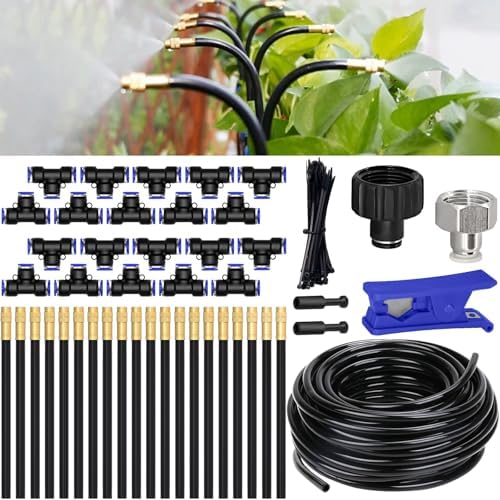 66FT/20M Drip Irrigation System, 360° Bendable Irrigation System for Garden