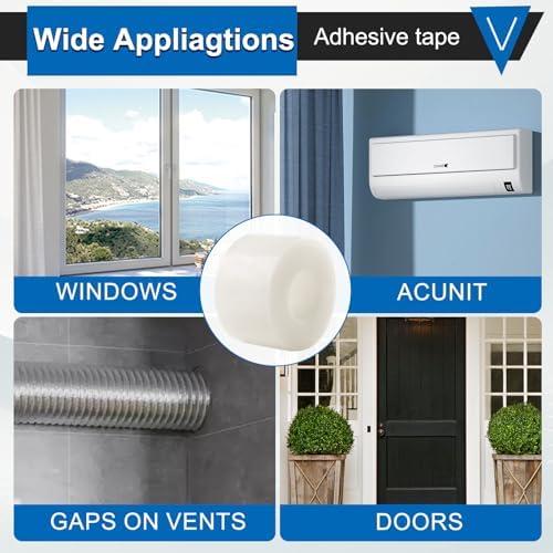 Window Insulation Tape for Winter Heavy Duty Weather Stripping Sealing Film Tape Draft Stopper 2 in x 105 Ft Keep Warm & Save Energy Easy Apply & Remove for Doors and Windows