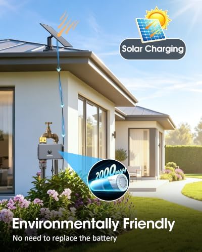Solar WiFi Water Timer,Solar Hose Timer for Garden,365Day Power,Brass Value