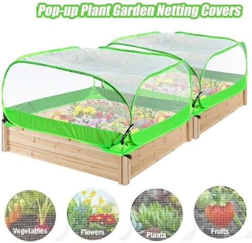 Outdoor Raised Garden Bed Cover Garden Mesh Plant Cover Outdoor Protector Enclosure Raised Bed Bird and Pest Protection Guard 1PC for Plants Vegetables Flowers