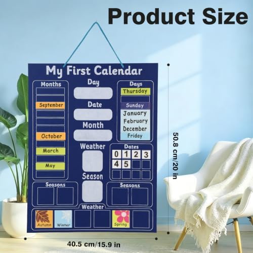 Learning Calendar Weather Time Wall Center Classroom Pocket Chart For Kids