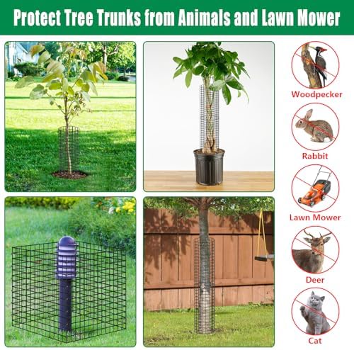 UQM 12 Pack Tree Trunk Protector, 24 Pcs Metal Tree Guards Trunk Protector