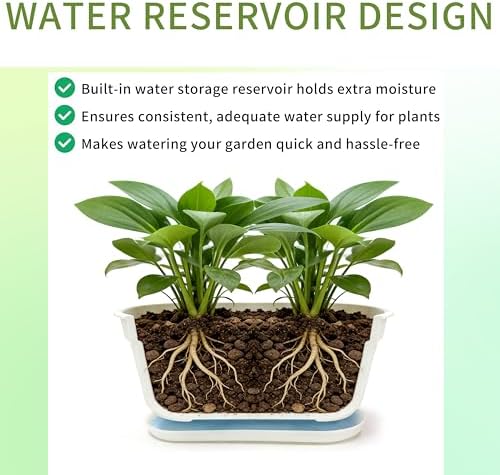 10-Pack White Herb Planter Box with Drip Trays, 8.5 Inch Small Oval Window Planters for Kitchen Sill, Indoor Outdoor, Perfect for Basil, Mint, Succulents, Flowers