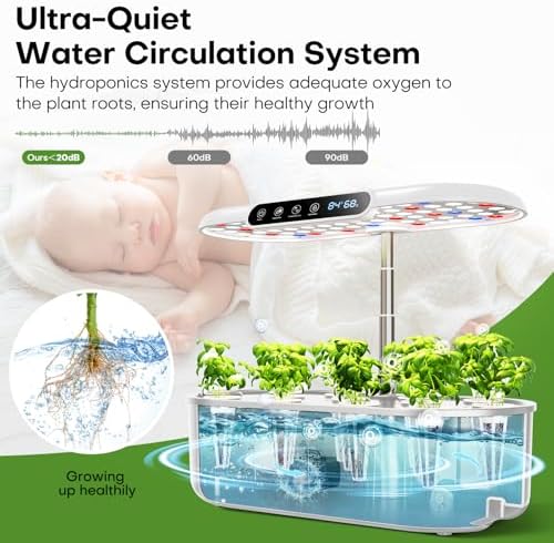 Ahopegarden Hydroponics Growing System: 12 Pods with Smart Env.Detection