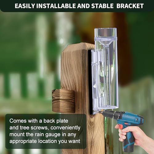Outdoor Rain Gauge and Snow Professional Stratus Long Term, Made of UV and Heat Resistant Polycarbonate Material for All Weather Conditions with Precise Mounting Bracket
