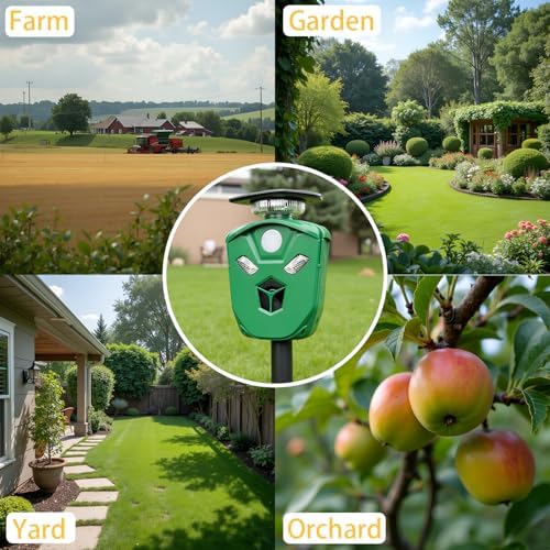 Balkene Home Solar Ultrasonic Animal Repeller Outdoor, 360 Degree Coverage