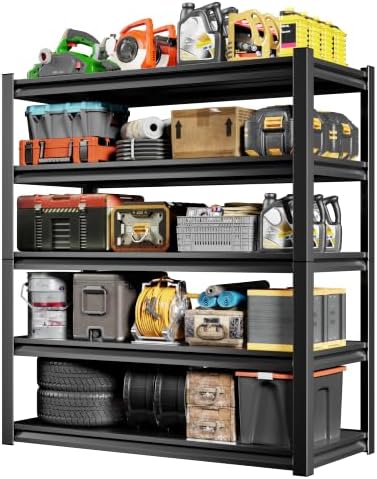 Heavy Duty Garage Shelving Unit, 59" W Metal Storage Rack