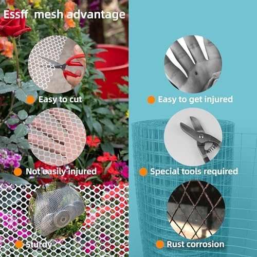 Pet & Garden Safeguard - 15.7IN x 32.8FT Roll - White Plastic Netting, Multi-Use Decorative Fencing for Poultry, Dogs, Rabbits,Chicken and Snake Barrier