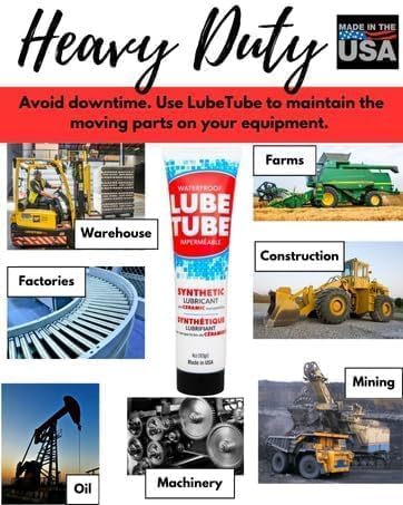 LubeTube 4oz (12 Pack) Multipurpose Synthetic Grease for Pool Equipment, Plumbing Fixtures, RV Toilets, Marine, Machinery & Household Use – PFAS-Free, Food-Grade, Ceramic-Enhanced – Made in USA