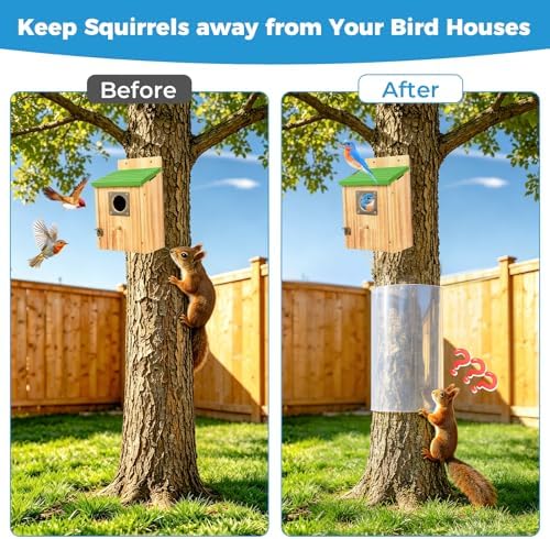 Squirrel Baffle for Tree Trunk,Squirrel Tree Guard Trunk Protector for Bird House and Wooden Post Bird Feeder,Outside Baffle Guard Protector from Squirrel Raccoon Iguana (78.7inch)