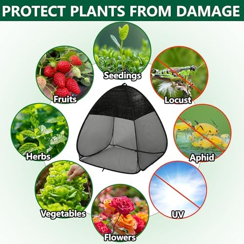 2Pcs Pop Up Garden Netting Bug and Shade Cover,Plant Sun Shade Netting Tent