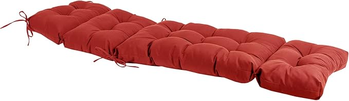 QILLOWAY Indoor/Outdoor Chaise Lounge Cushion,Spring/Summer Seasonal Replacement Cushions. (RED)