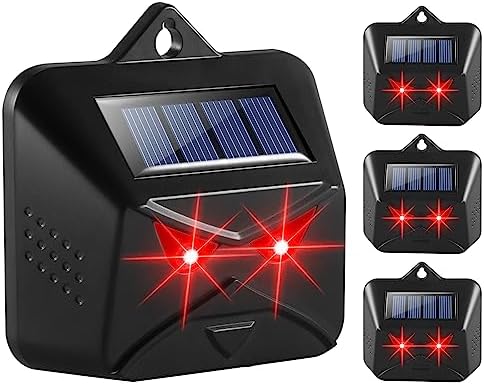Solar Nocturnal Animal Repeller Outdoor Predator Lights for Chicken Coop Predator Protection Coyote Deterrent for Yard Nite Guard Solar Lights Predator Eyes-Protects Against Fox,Raccoon,Skunk,Deer(4)