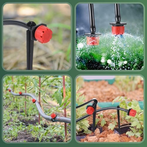 Vihose 328 ft Drip Irrigation System Kit with 1/4 Inch Tubing