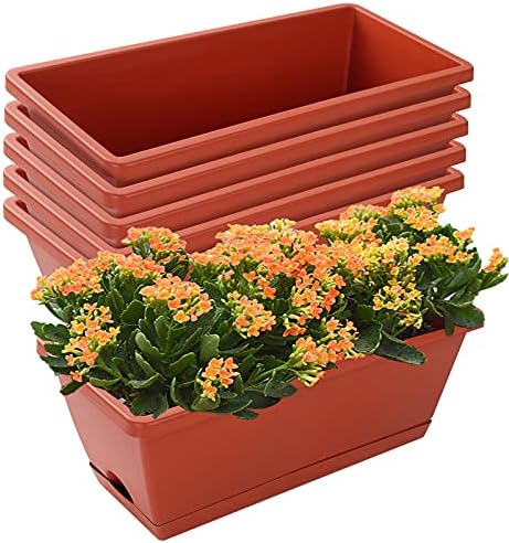 Window Box Planter,7 Pack Plastic Vegetable Flower Planters Boxes