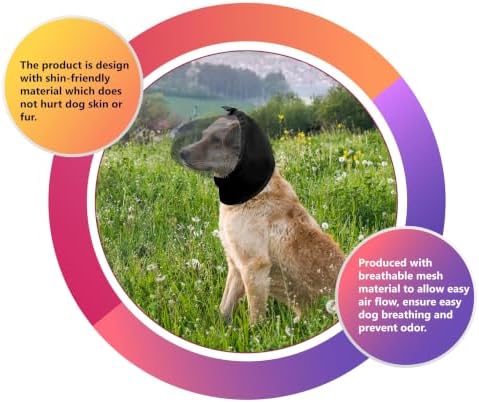 Field Guard for Foxtail Mask Dogs Head Protector, Black, L