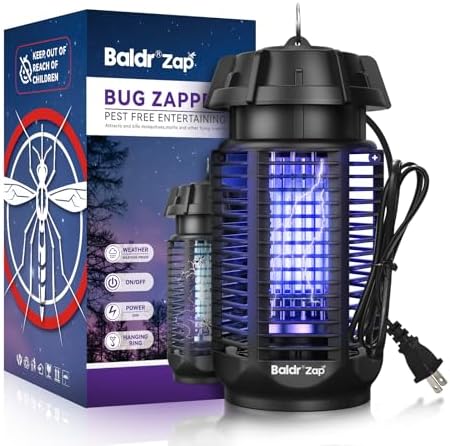 BALDR Bug Zapper Outdoor Indoor, 20W Power & 4200V Instant Grid Mosquito Repellent, Coverage of 1/2 Acre Fly Trap for Patio, Backyard, Home
