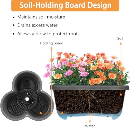 VECELO 5 Tier Vertical Garden Planter, Self Watering Stackable Planters with Wheels for Strawberries, Herbs, Flowers, Vegetables, Dark Gray