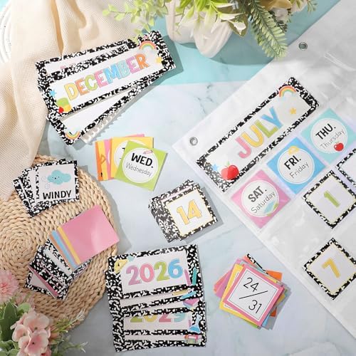 Sinload Classroom Calendar Pocket Chart Black, Composition