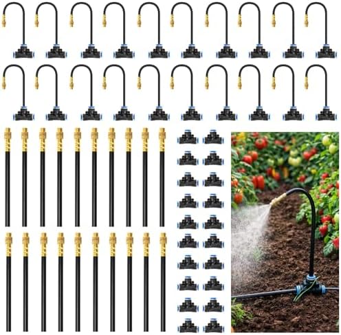 MIXC 360° Drip Irrigation Misting Copper Nozzles for 1/4" Irrigation Tubing
