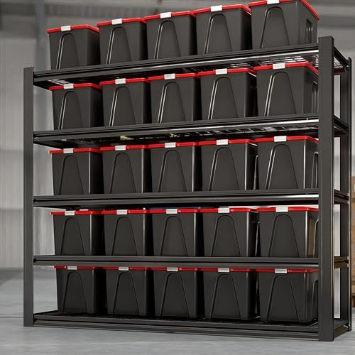 5-Tier Heavy Duty Garage Shelving, 5,000 lbs Capacity Adjustable Metal Storage Shelving Unit for Garage, Basement, Warehouse & Workshop, 62" W x 24" D x 72" H