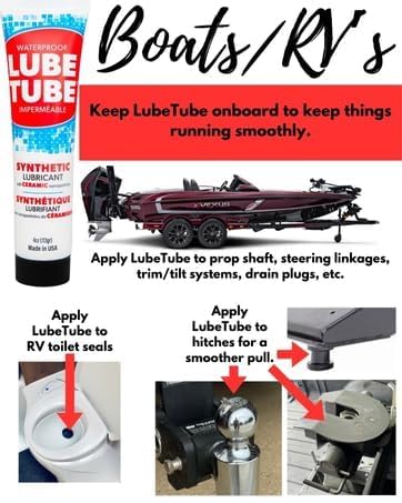 LubeTube 4oz (2-Pack) Multipurpose Synthetic Grease for Pool Equipment, Plumbing Fixtures, RV Toilets, Marine Systems, Machinery & Household Use – PFAS-Free, Food-Grade, Ceramic-Enhanced – Made in USA