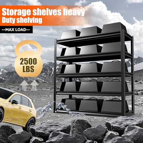 Heavy Duty Metal Garage Shelving Unit, 63" H Storage Rack