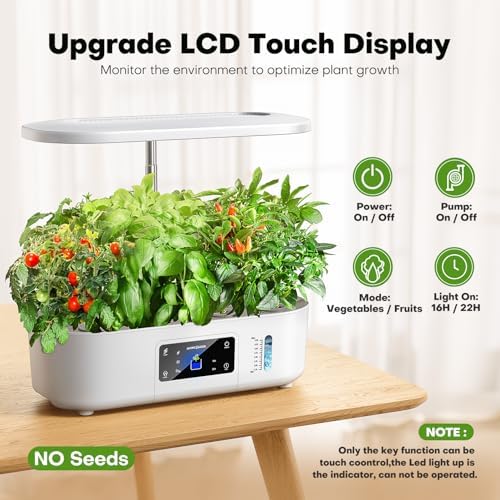 Ahopegarden Hydroponics Growing System: 12 Pods with Touch Control Panel
