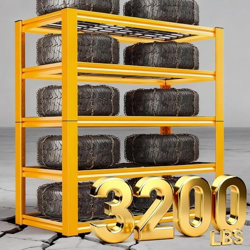 REIBII Orange Garage Shelving 3-Pack Heavy Duty Storage Shelves for School