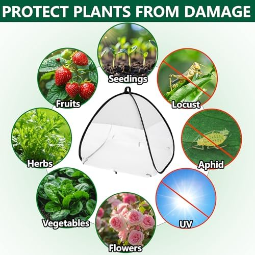 2Pcs Pop Up Garden Netting Bug and Shade Cover,Plant Sun Shade Netting Tent