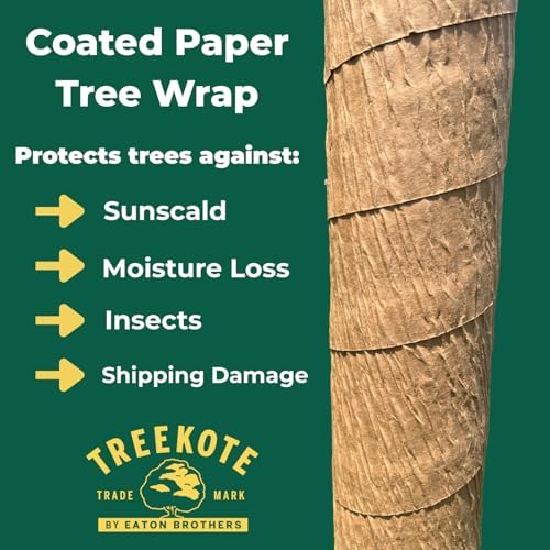Treekote 3"x50' Tree Wrap - Weather Resistant Tree Protection - Tree Trunk Wrap for Frost, Sun and Moisture - Tree Guard for Fruit trees, Shrubs and Saplings - Non Toxic
