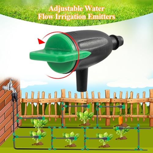 30 Adjustable Water Flow Irrigation Dripper with Support Stakes